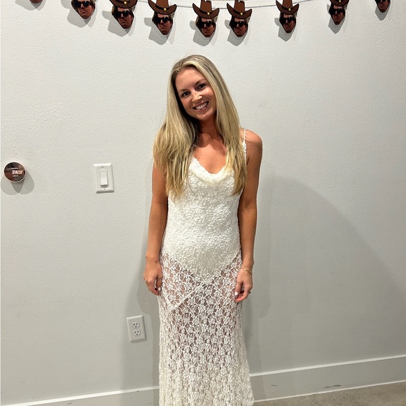 Mango Dresses & Skirts - Mango White Crochet Lace Slip Dress